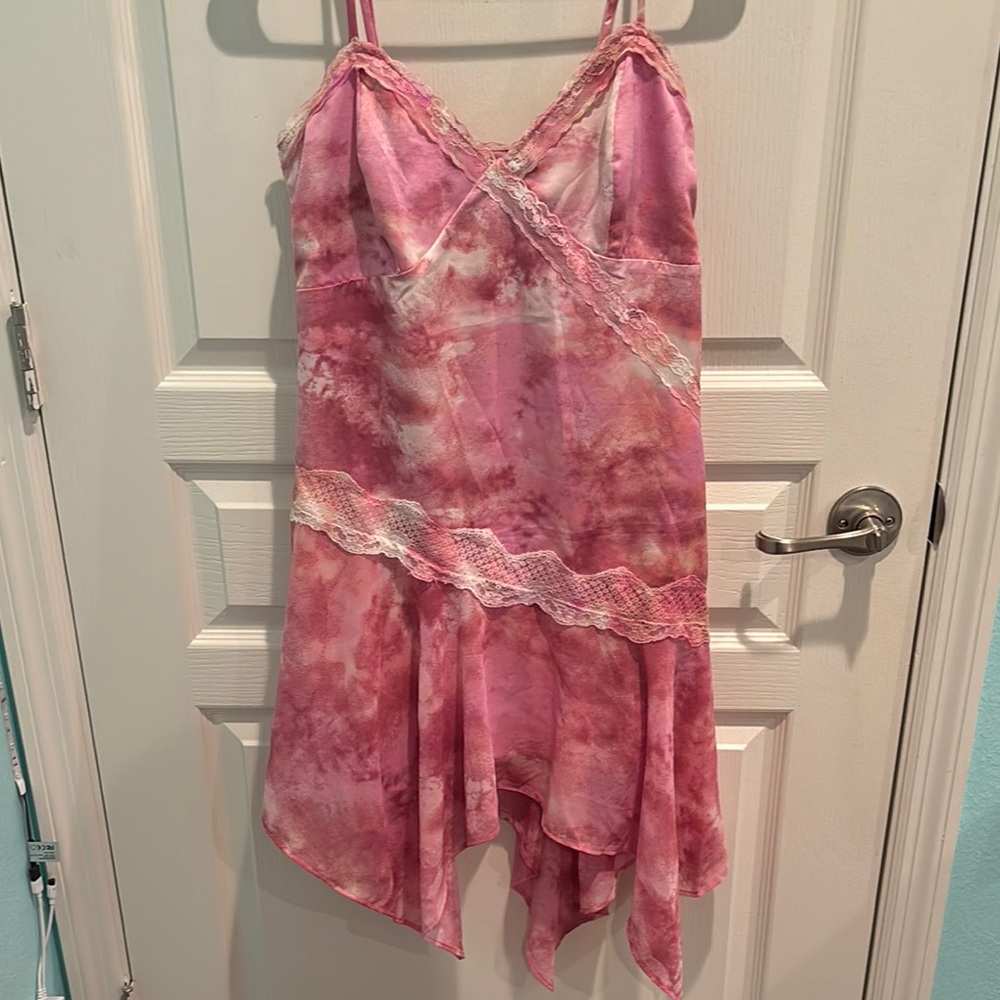 Pink Tie-Dye Women's Dress